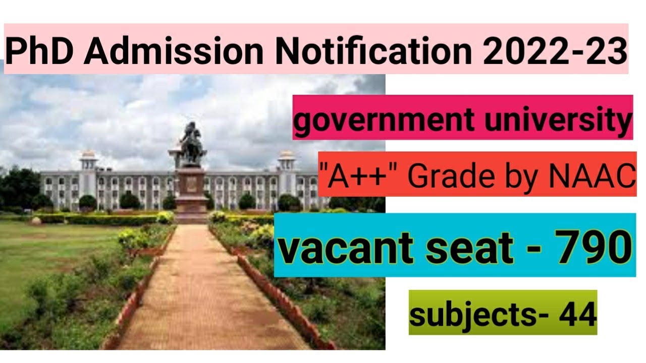 PhD Admission Notification 2022-23 in government state University/ sjvuk/ #latestphdadmission #phd