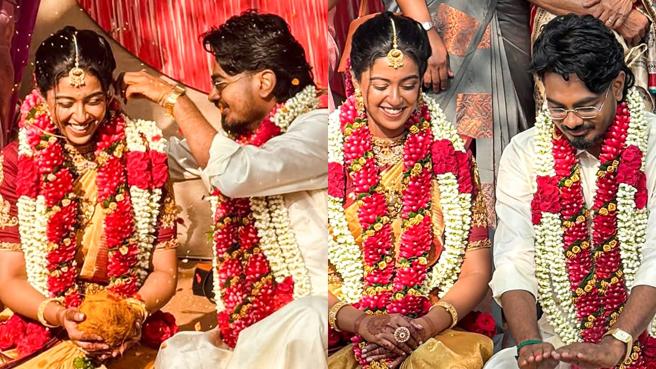 Bharathi Kannamma Serial Roshni Haripriyan Marriage Video ❤️- Sundara Murthy | Wedding | Reception