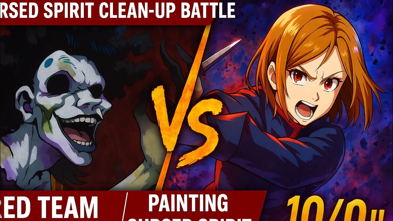 Cursed Spirit Clean-up Battle | Red Team | Painting Cursed Spirit 10/10 !!