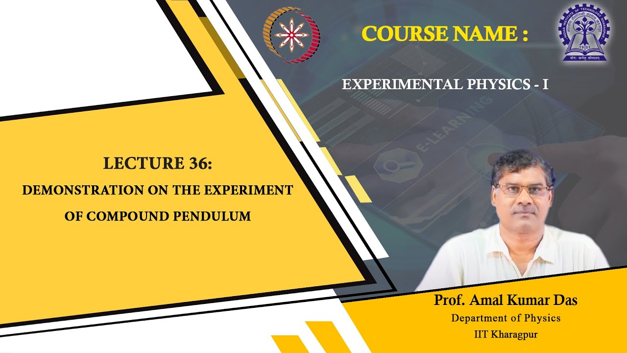 Lecture 36: Demonstration on the experiment of compound pendulum