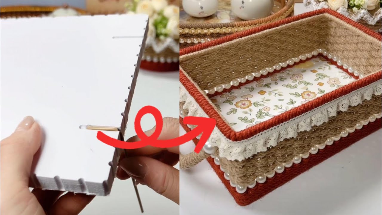 Easy Craft a Handle Basket with Jute Rope and Foam Board for Beginners at Home  #craft #diy