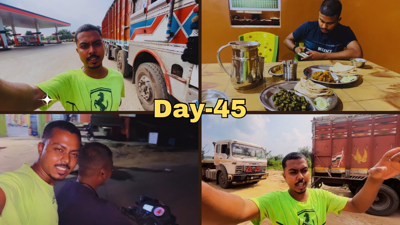 45/365 Days Survival Challenge In Indian Truck 🚛 || अपने घर जैसा feel होता है khunti  Pump में 🥰 ||