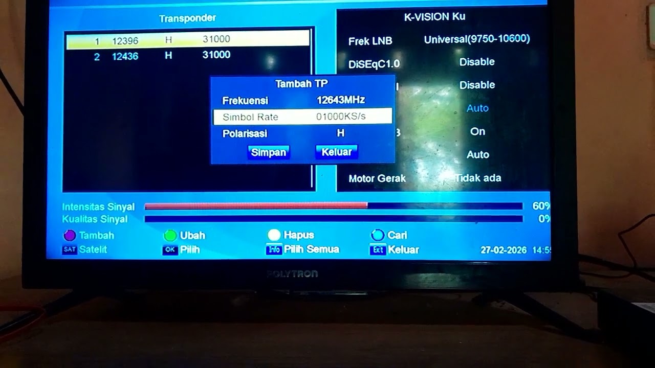Cara Program KVISION BROMO Gambar gelap parabola mini/parabola KU band (kecil)