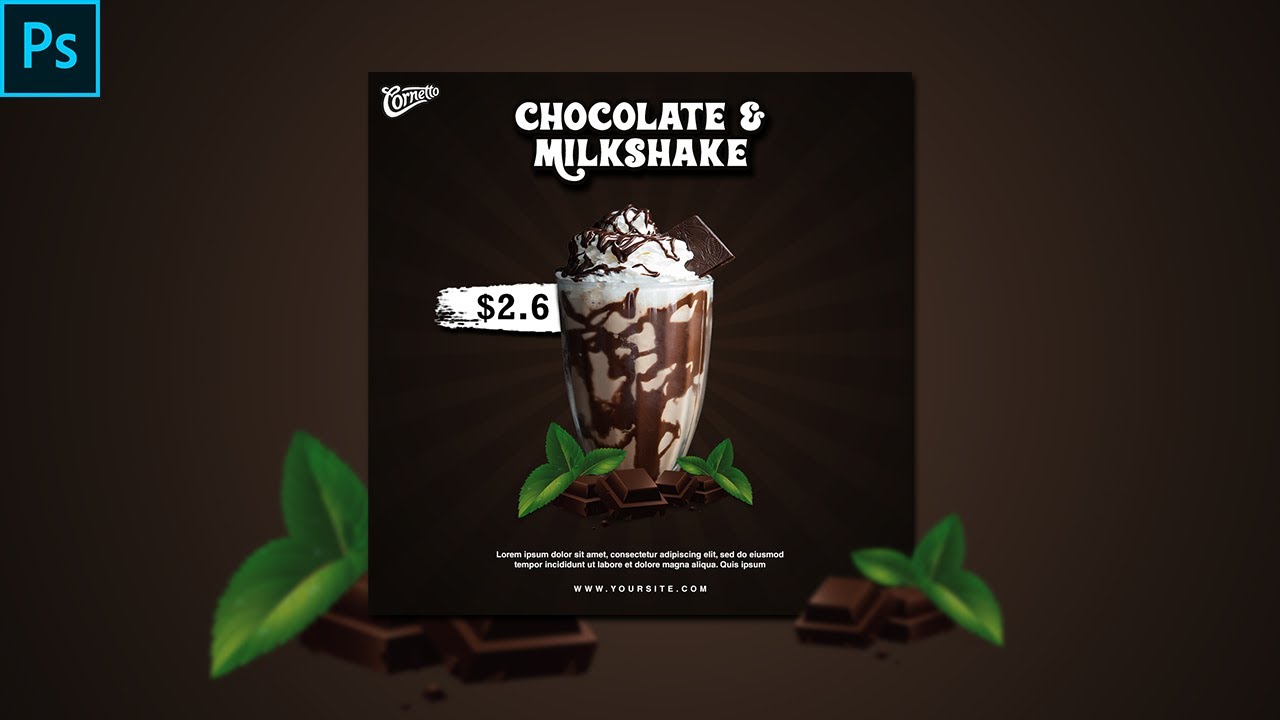 Photoshop Tutorial -  Icecreame Banner Design | Post Design | E-commerce Product Banner Design