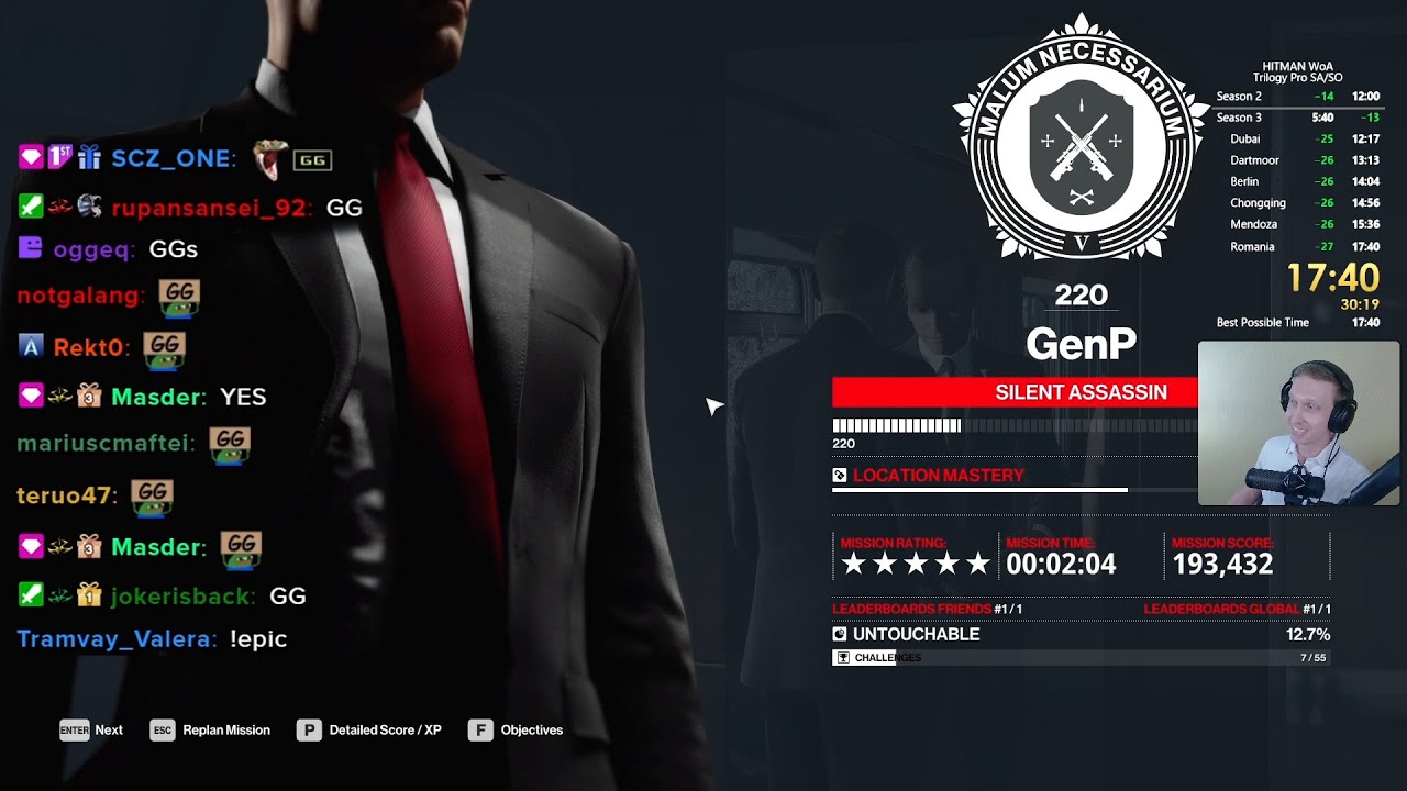 HITMAN Trilogy Pro SA/SO Speedrun in 17:40