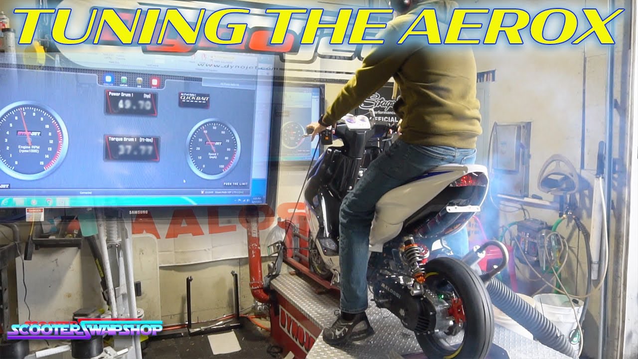 The aerox gets on the Dynojet Dyno for its first tuning session.  EP:6