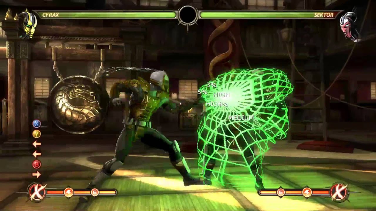 Mortal Kombat 9 - Cyrax комбо урок
