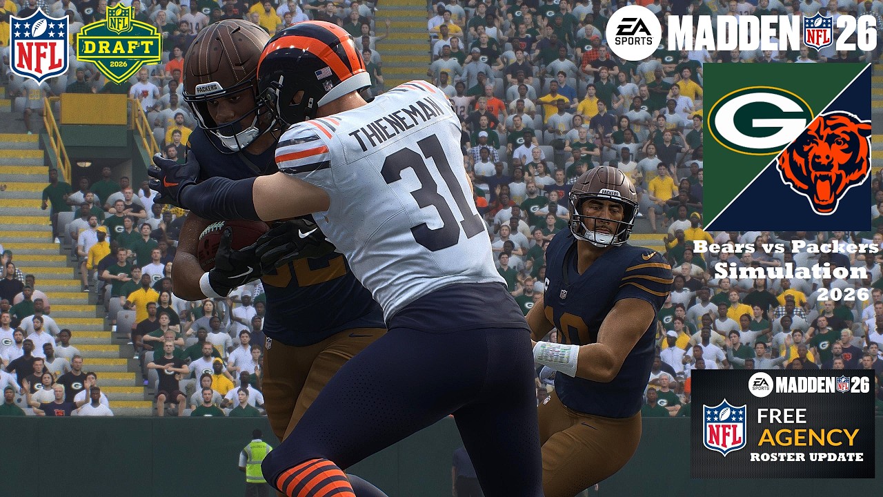 Madden 26: Chicago Bears против Green Bay Packers, 5-я неделя (обновленный состав Madden 27), сим...
