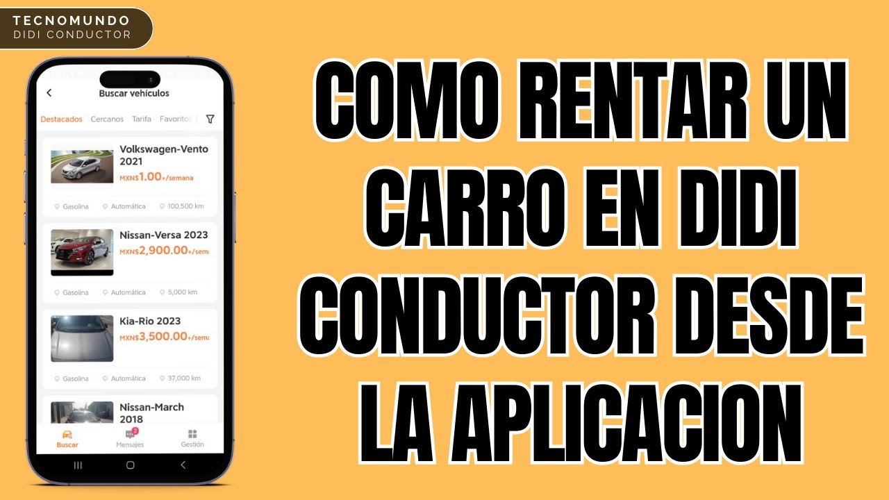 DiDi conductor | como rentar un carro por la app de didi