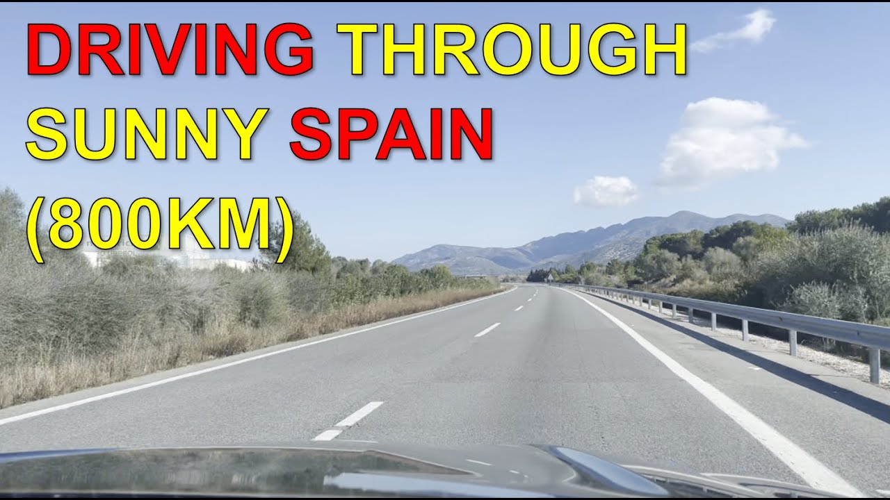 Summary of sunny and not stressful Drive from Murcia, Spain to French Border. 800km road drive. 