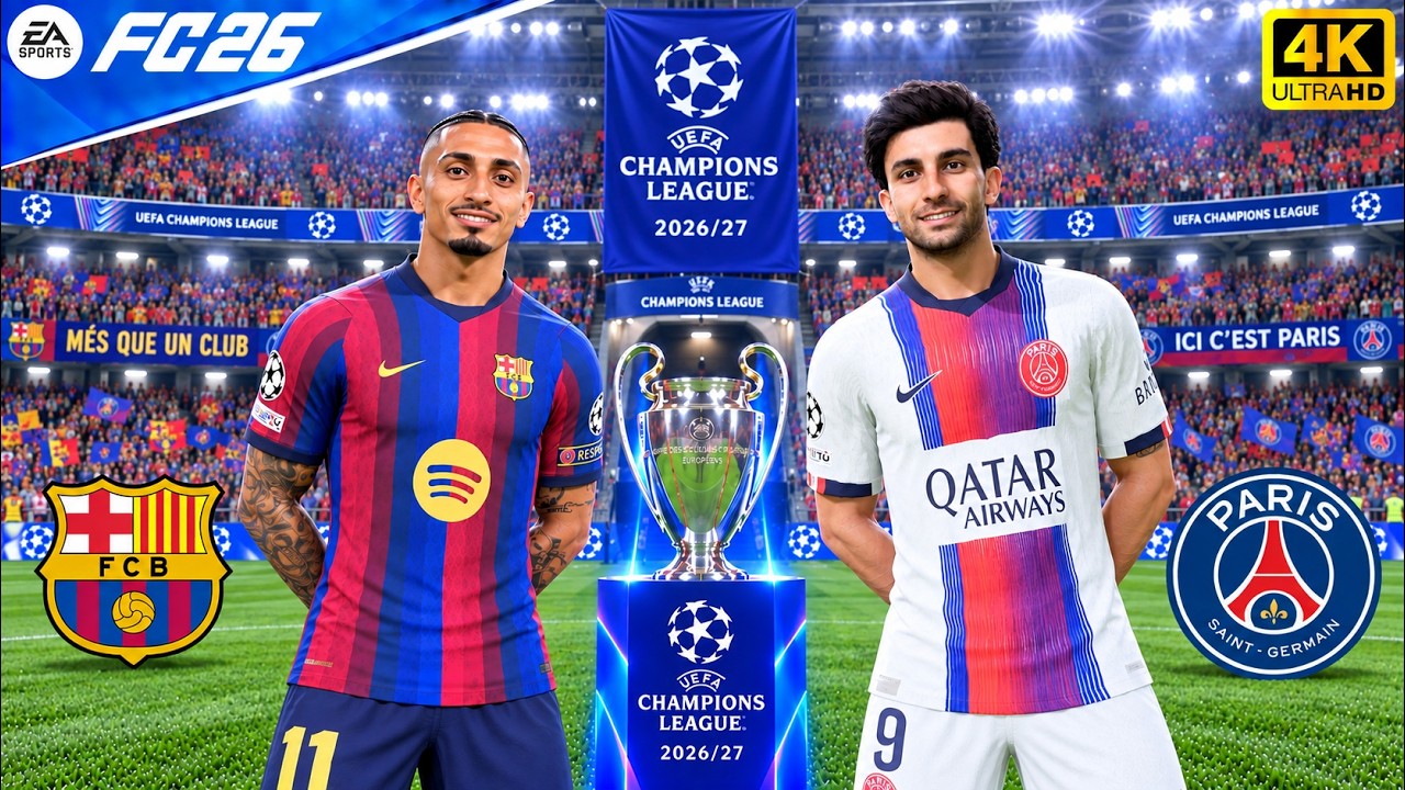 FC 26 &mdash; Барселона против ПСЖ | Финал Лиги чемпионов УЕФА 2026/27 🔥 Геймплей на ПК 4K60