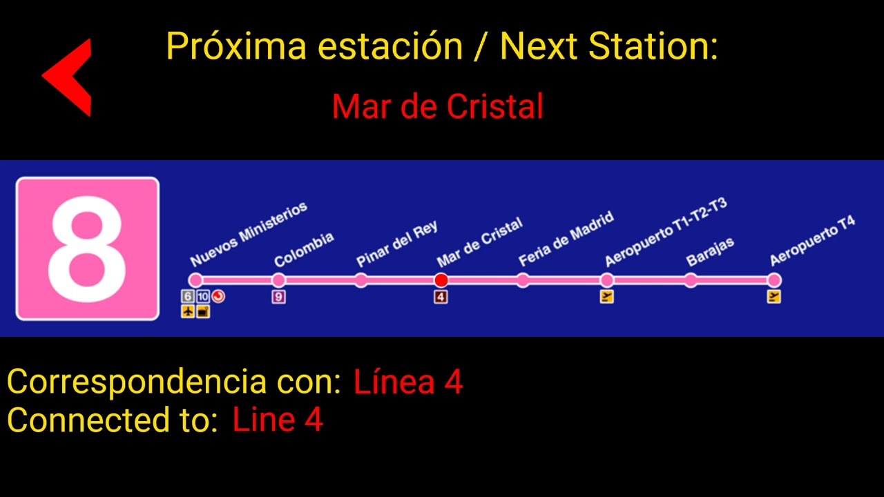 Megafonías de la línea 8 del Metro de Madrid (S8000) / Madrid Metro L8 Announcements (8000 series)