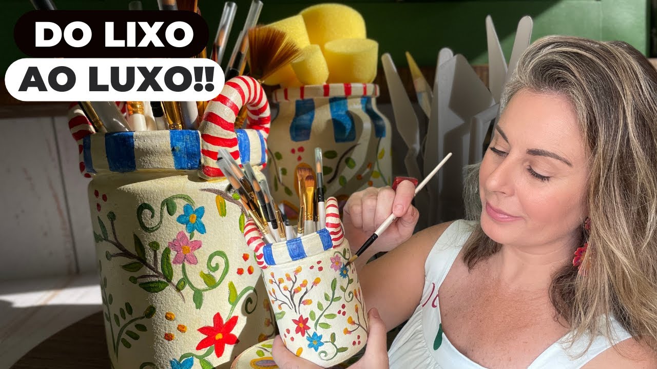 DIY POTES DE VIDRO que parecem de CERÂMICA | Efeito incrível!!!
