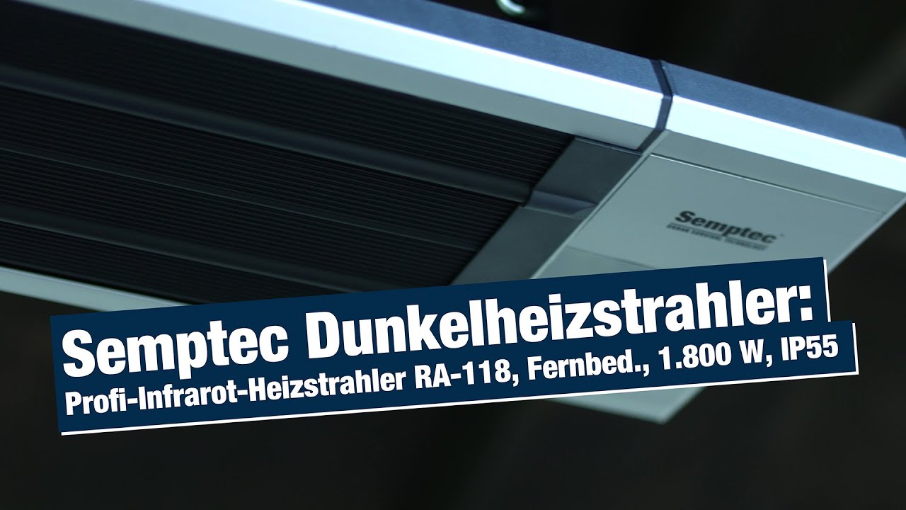 Semptec Dunkelheizstrahler: Profi-Infrarot-Heizstrahler RA-118, Fernbed., 1.800 W, IP55