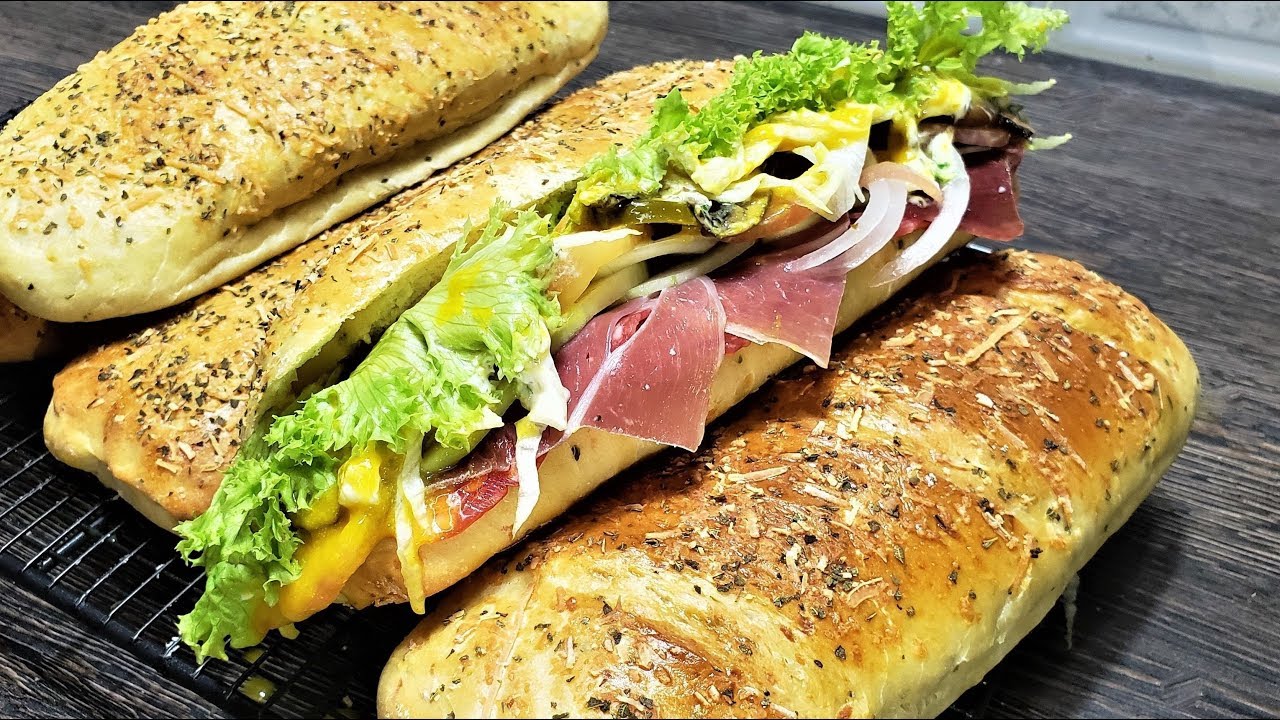 como hacer pan de oregano casero - pan de oregano tipo subway - sandwich tipo subway