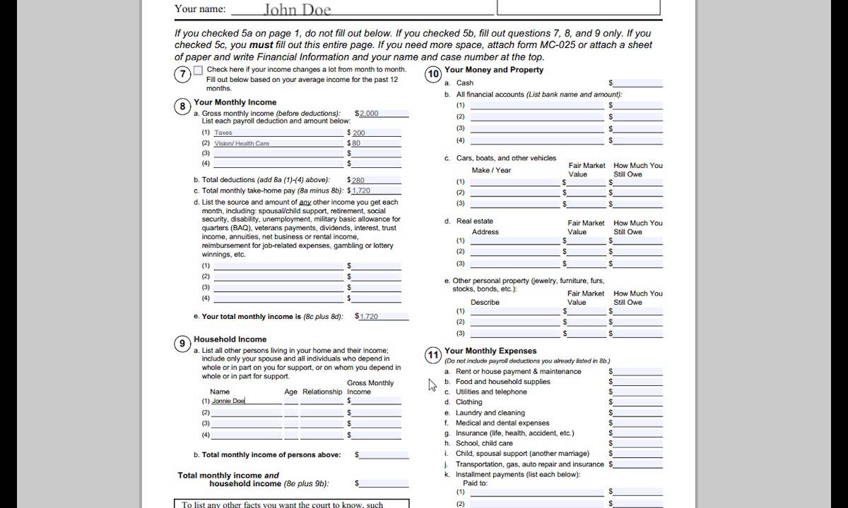 FW-001: Fee Waiver (Part 2)