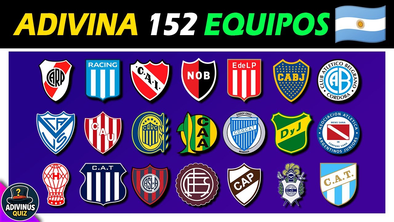 ADIVINA EL EQUIPO DE FUTBOL ARGENTINO ⚽ (152 EQUIPOS) ⚽ ADIVINA EL CLUB ARGENTINO ⚽ TRIVIA DE FUTBOL