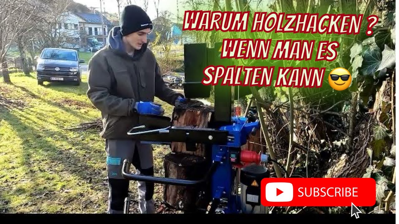 wenn das Christkind einen Holzspalter von Scheppach bringt kommt freude auf