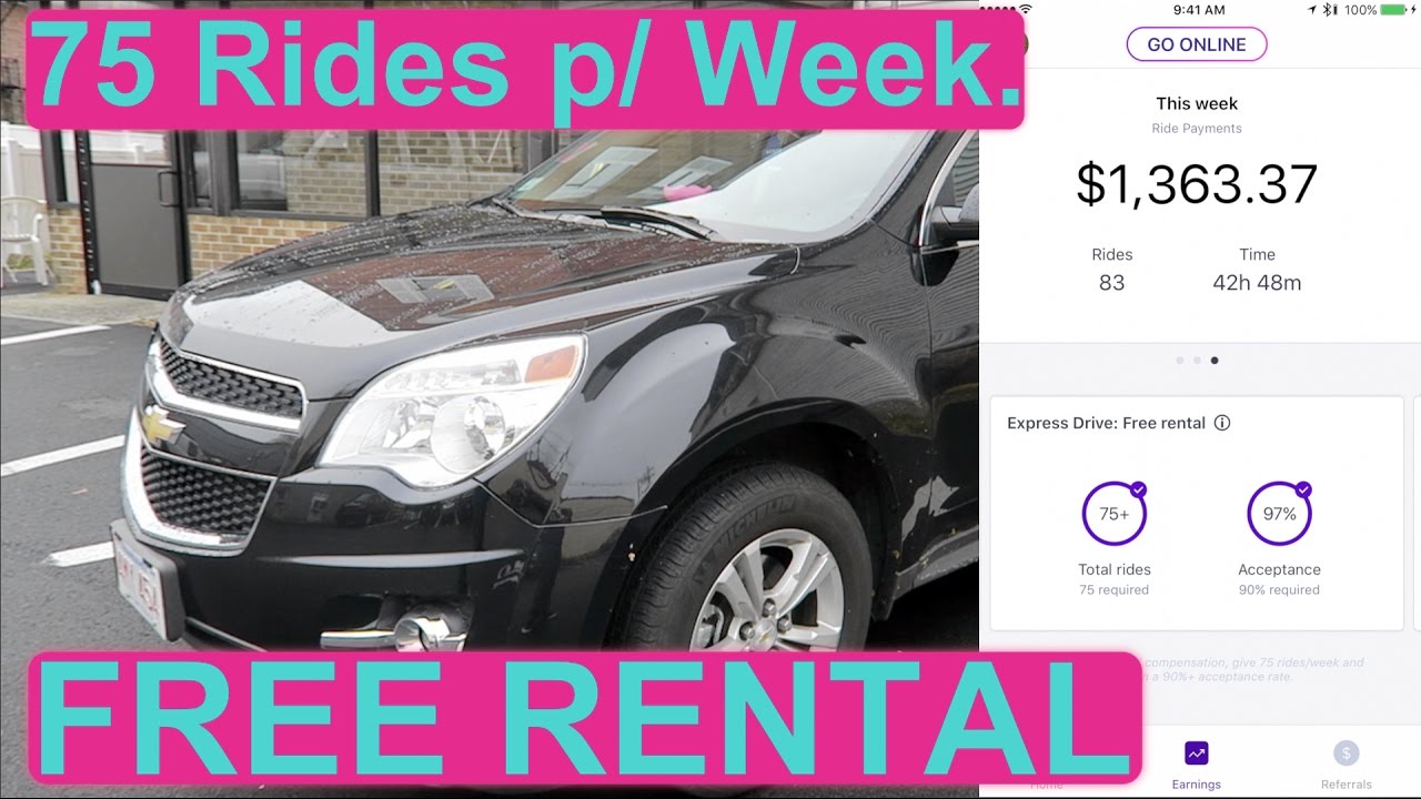 Lyft Express Drive FREE RENTAL with 75 rides / WORTH IT?  MY OPINION!