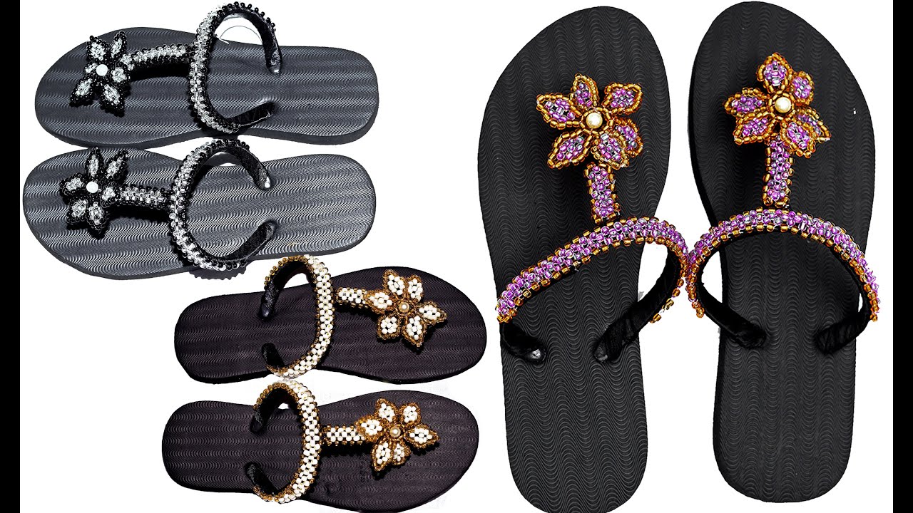 How to make a beautiful sandals and slippers with sea beads and crystals. PART TWO