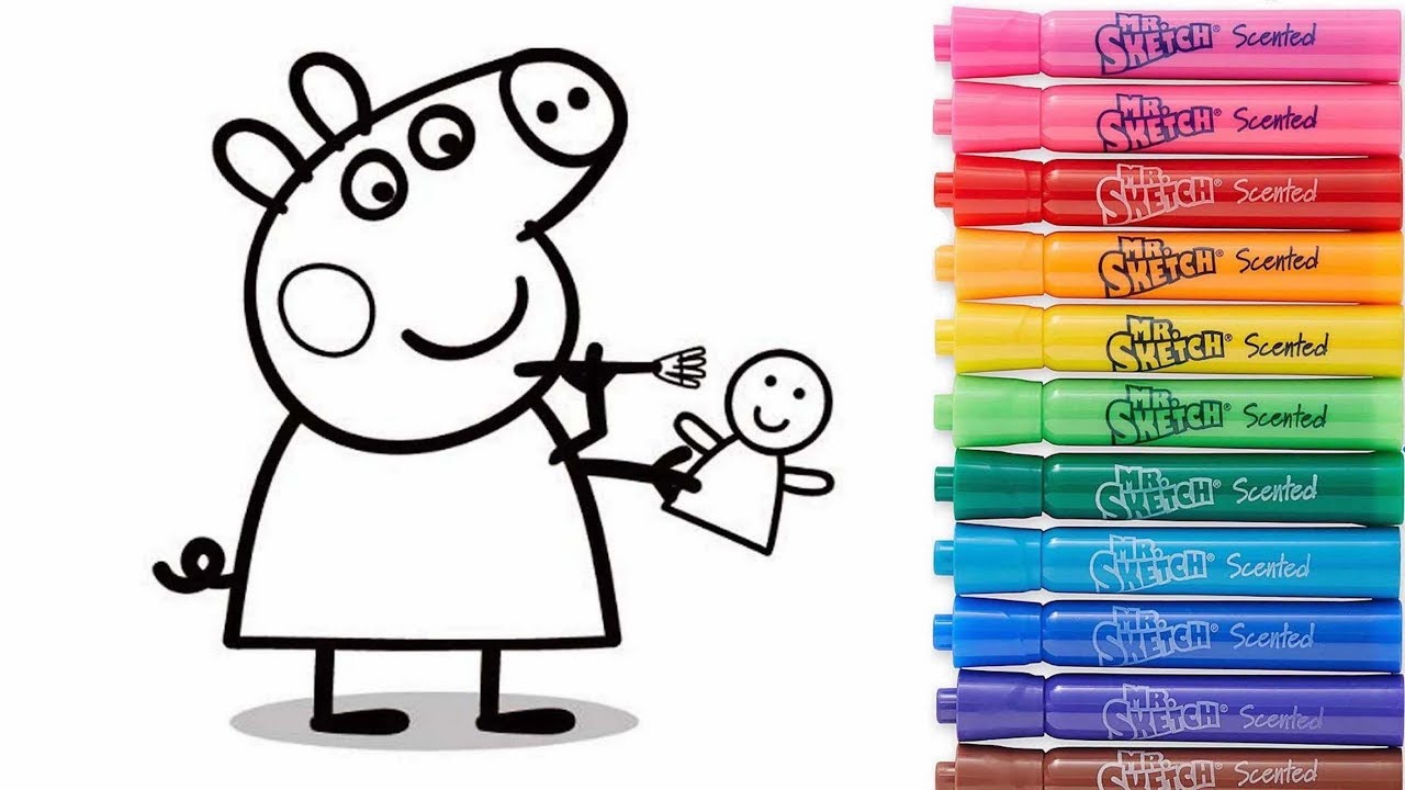 ROTULADORES MÁGICOS Descubre los dibujos secretos Peppa Pig Paint Colouring for Kids