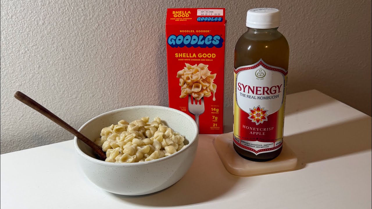 ASMR | Creamy Mac & Cheese + Kombucha (Eating & Mouth Sounds)