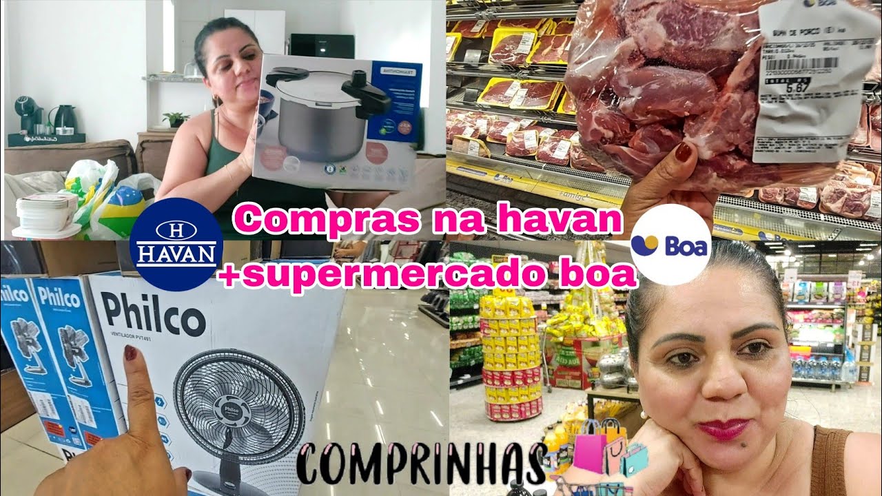 COMPRINHAS NA LOJAS HAVAN // COMPRAS DE MISTURA E REPOSIÇÃO NO SUPERMERCADO BOA COM CARTÃO PRESENTE 