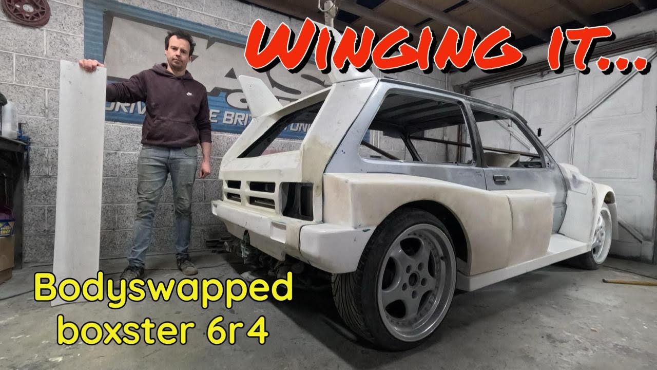 Fitting the aero to the body swapped porsche boxster metro 6r4