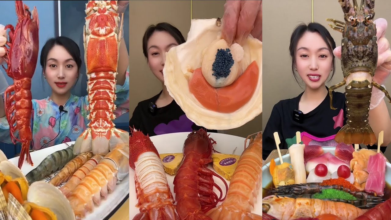 Yummy #565 Eat Lobster 🦞, Shrimp 🍤🦐, ..{ seafood 🦐 🦐 } #mukbang #seafood #yummyfood