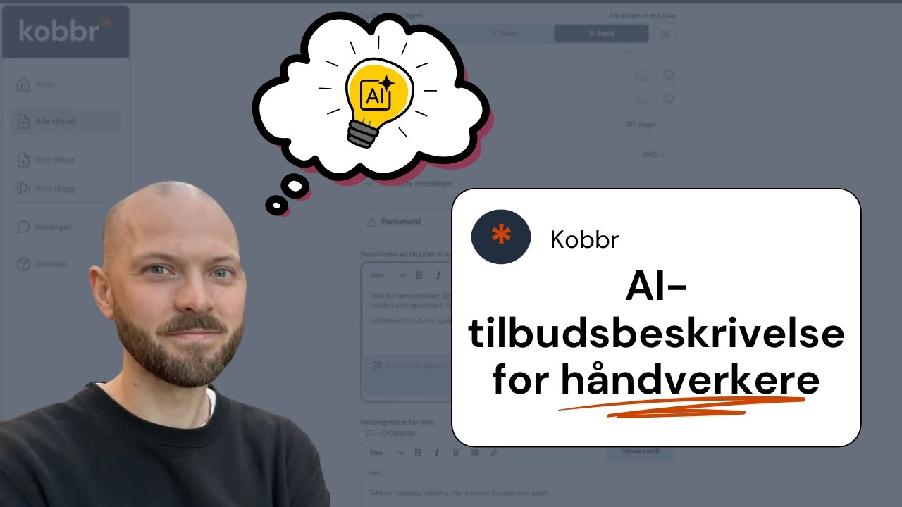 Ny funksjon i Kobbr: AI-tilbudsbeskrivelse for håndverkere