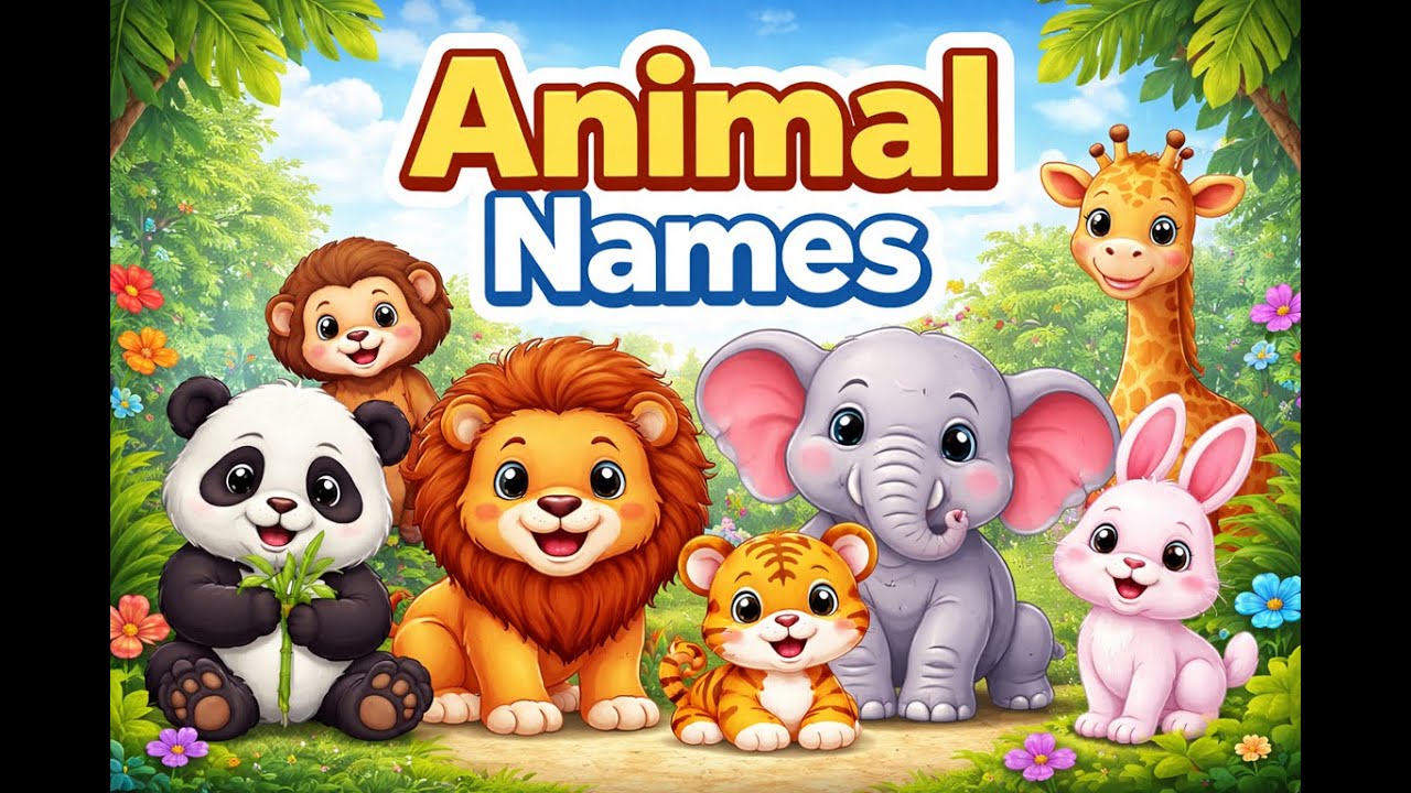 ANIMAL NAMES (Wild & Domestic) for #UKG, #LKG, & #Nursery, - Kids Play Nursery Garden