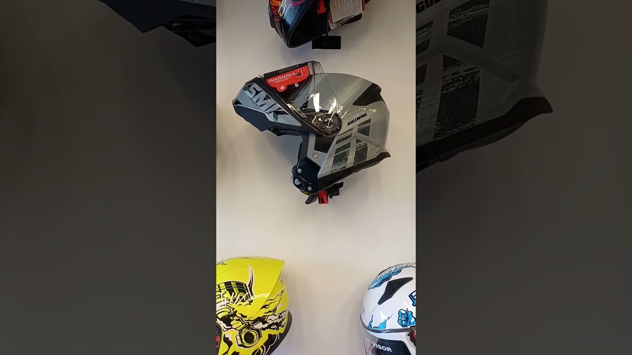 LIMRAS PRO GEAR SMK HELMET GULLWING BLACK GREY #helmet #rider #helmetshop #bikegear #wearhelmet