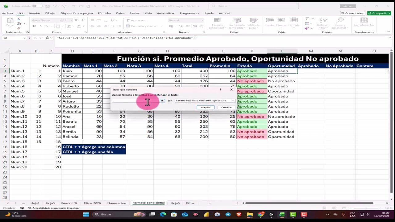 Ejercicio 4 Formato condicional Excel 365