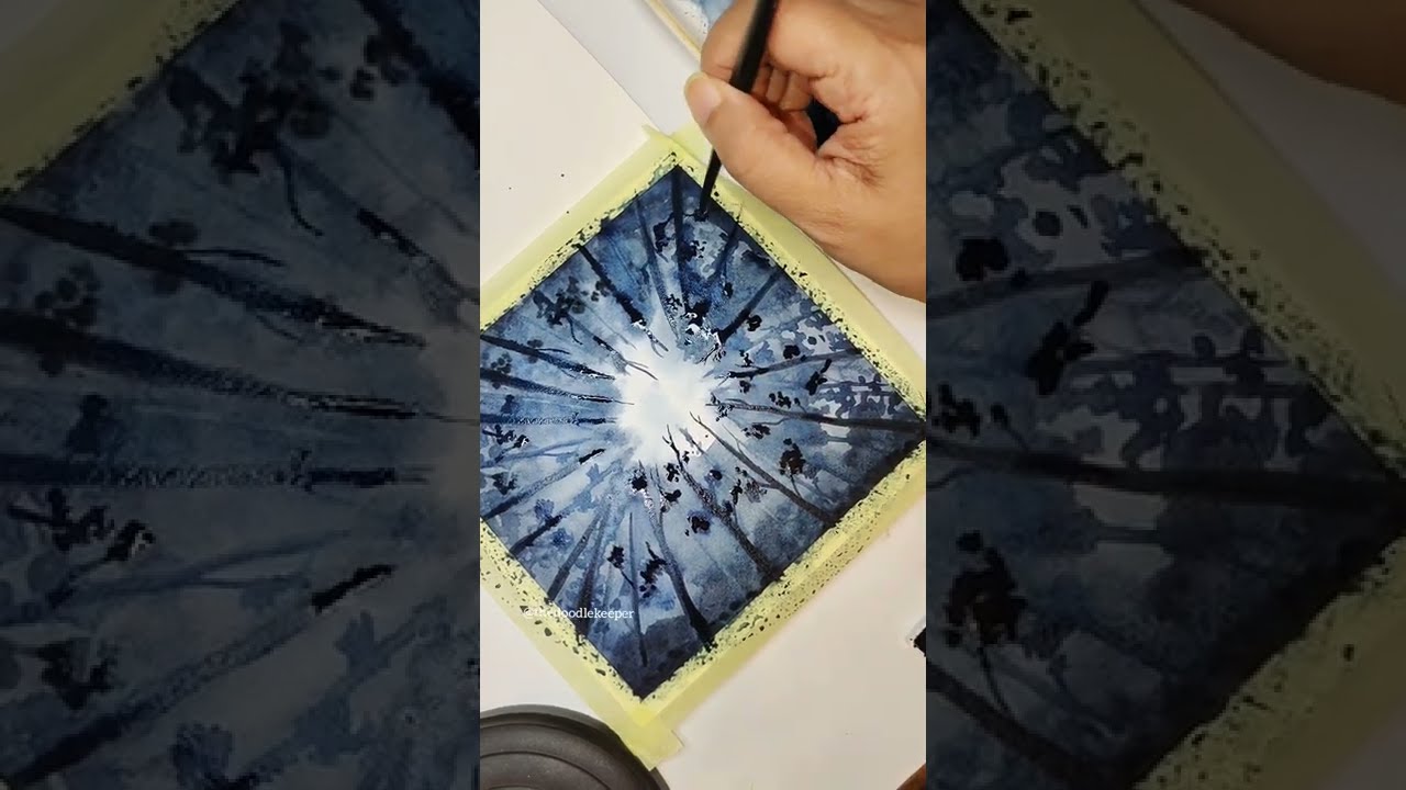 Painting Easy Forest / Watercolor / Easy Tutorial