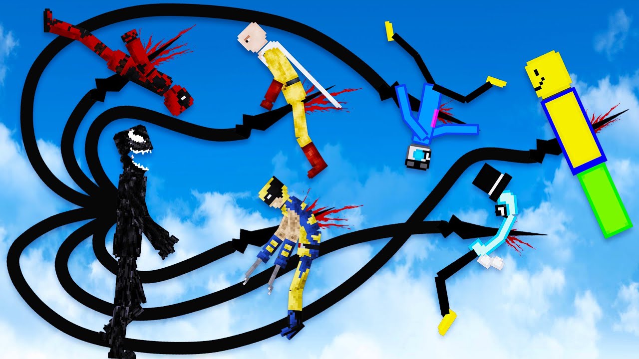 We Feed Venom Deadpool, Wolverine, One Punch Man, Roblox Noobs, and More in People Playground!
