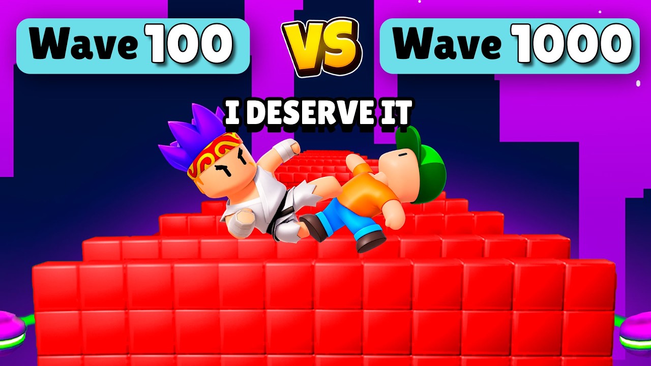 Stumble Guys Players vs The Endless Wave They 