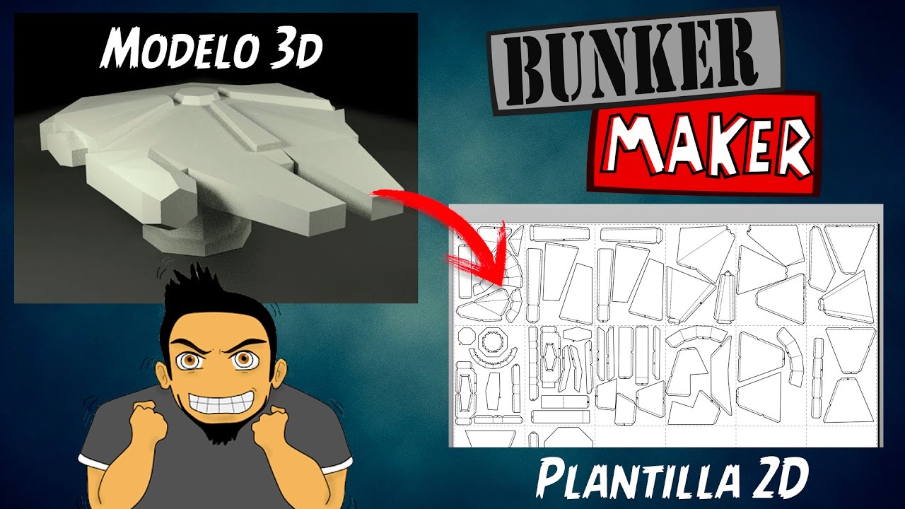Como Pasar un Modelo 3D de blender a Plantilla 2D con Pepakura ★ Ft. BunkerMaker