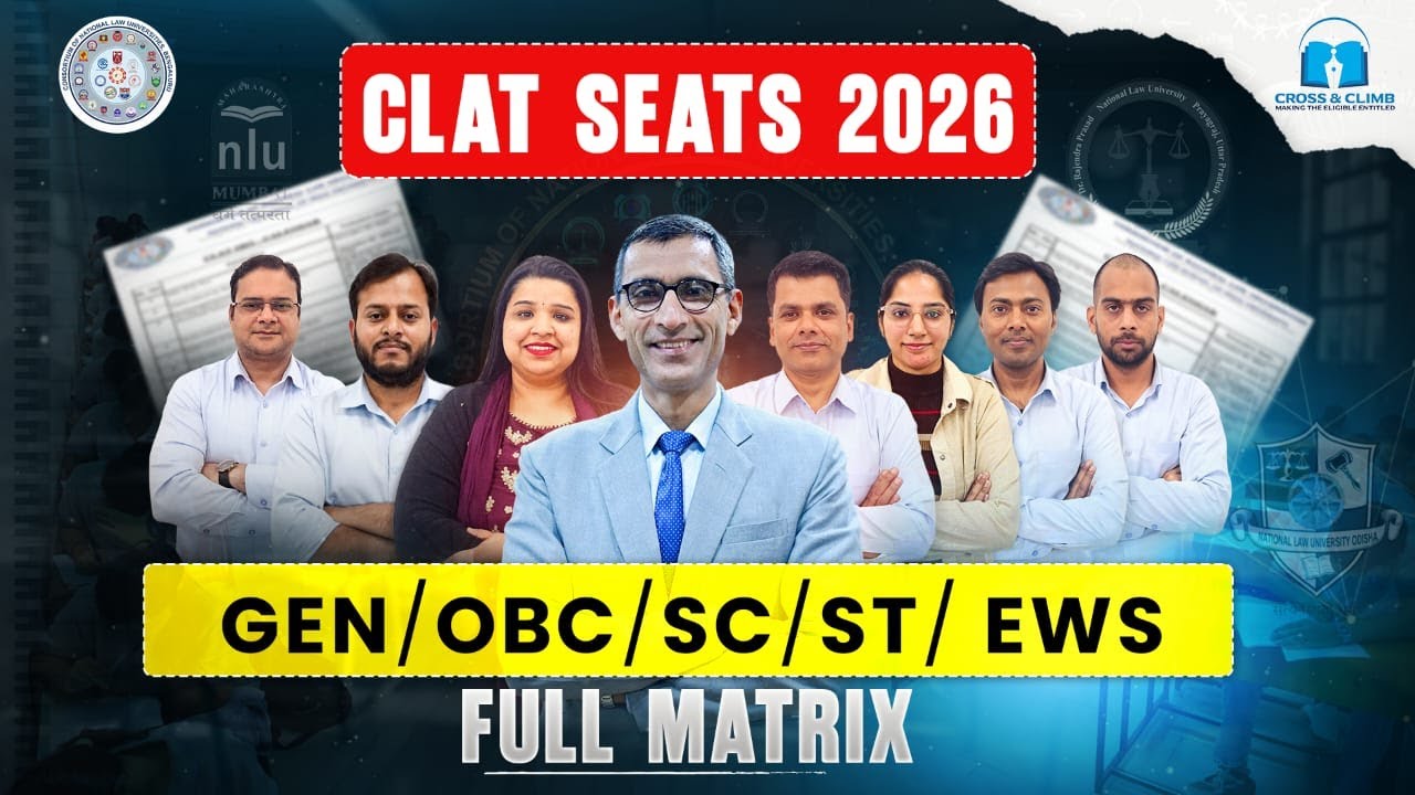 CLAT 2026 NLUs Seats Breakdown | General, SC, ST, OBC Category Seats in All NLUs