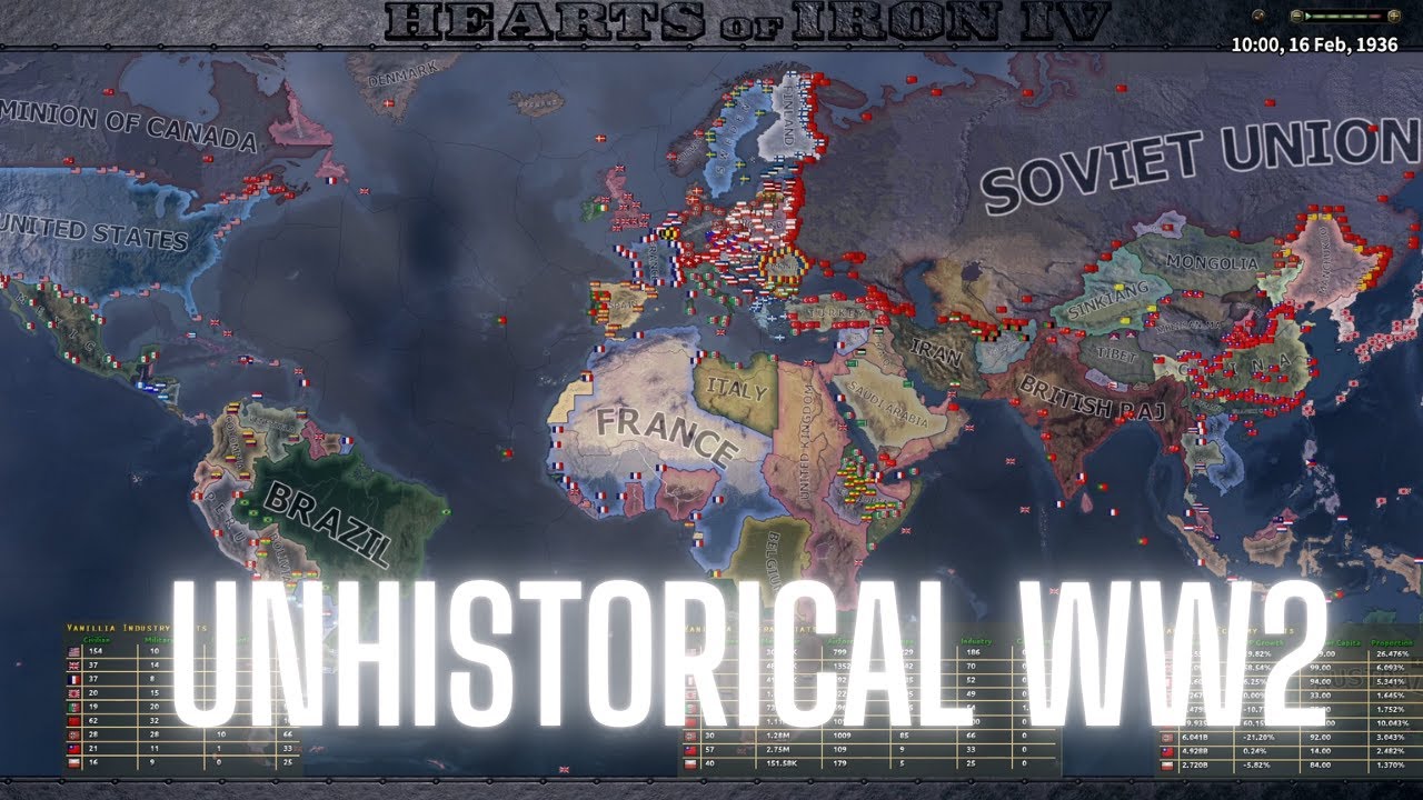 UNHISTORICAL WW2 - UNREAL WAR / HOI4 TIMELAPSE