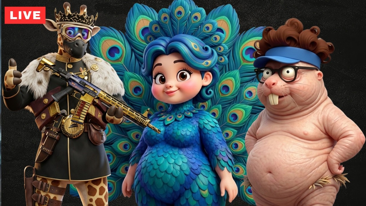 LIVE: Peacock & the Mole Rat with Giraffe & Puppet!!! Day 528