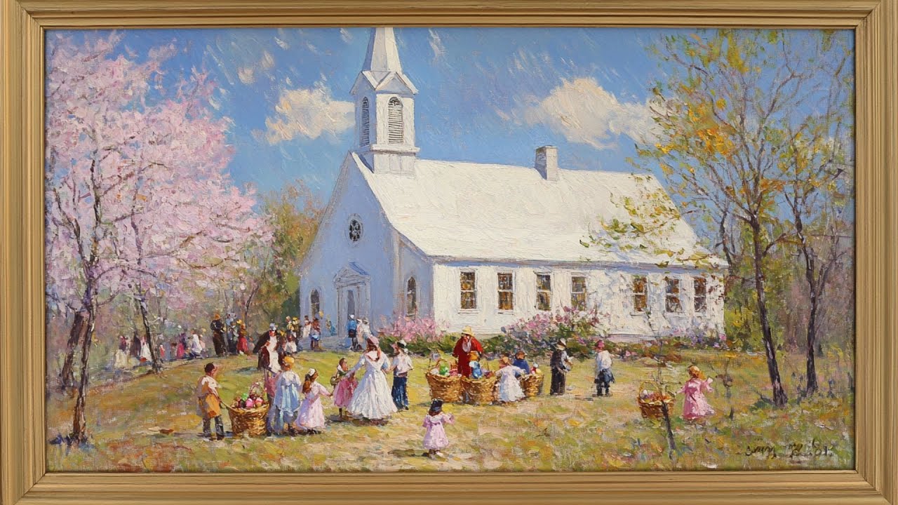 Easter TV Art | Gold Frame | Easter TV Screensaver