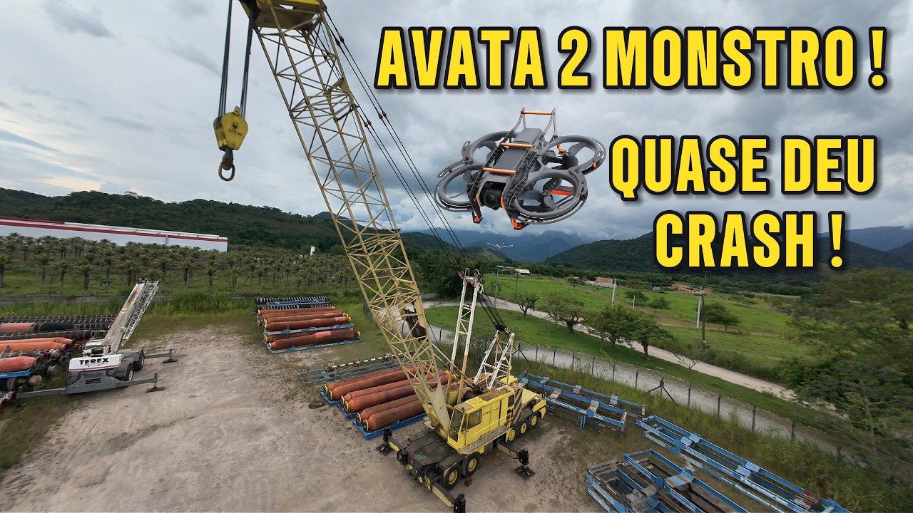QUASE DEU RUIM! 😱 AVATA 2 voando RASANTE entre Árvores e Guindaste