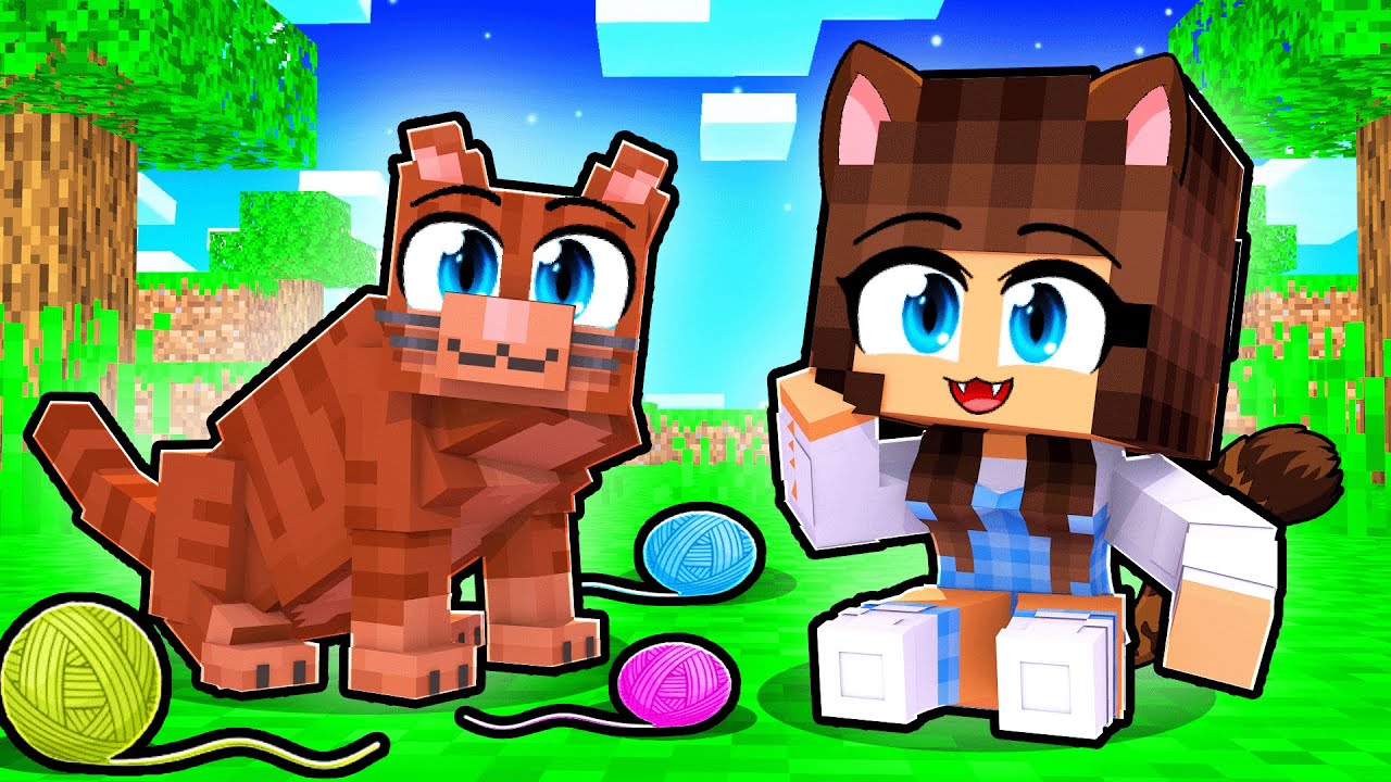 JOGANDO como BEBÊ GATA no Minecraft ◂Miika▸