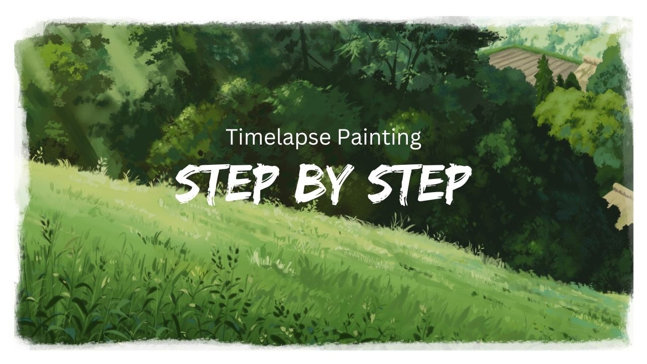 How to Draw Grass like the Ghibli Anime Background - Clip Studio Paint Drawing【speed painting】