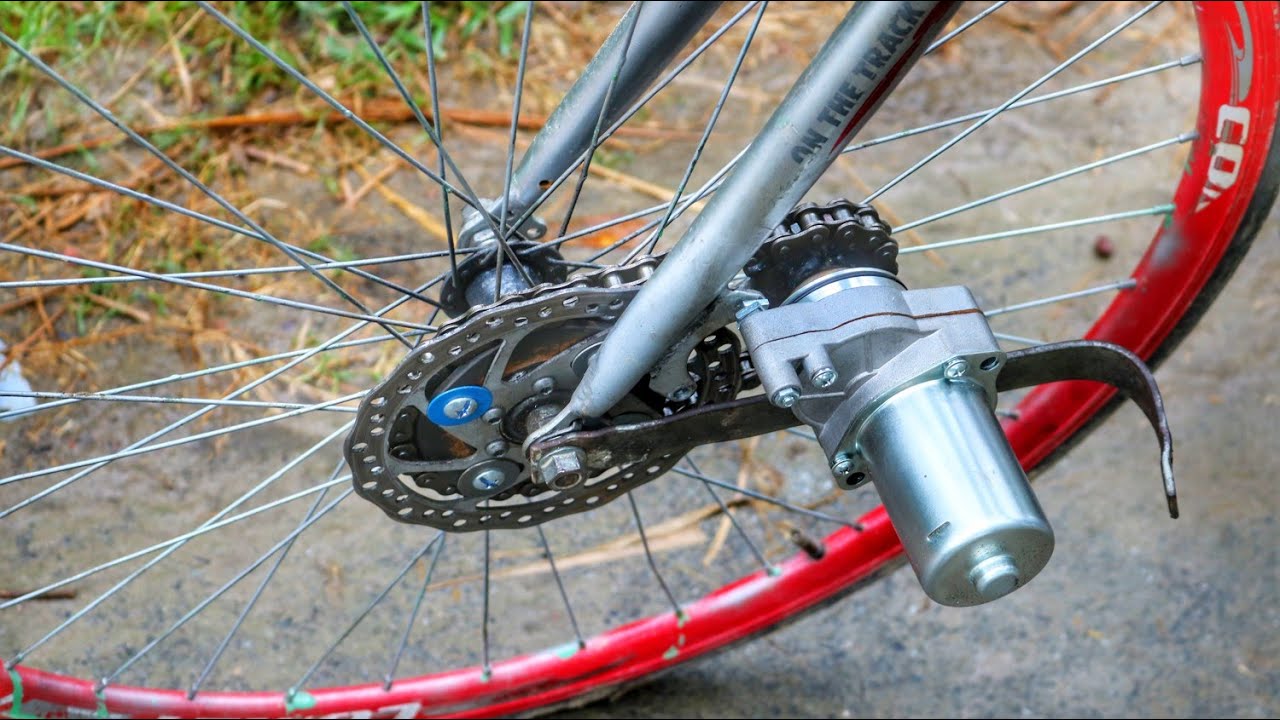 DIY Electric Bicycle 30km/Using Bike Starter Motor