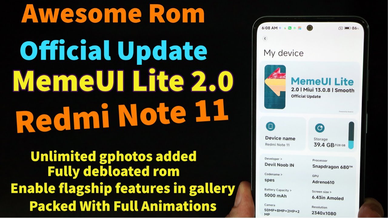 MemeUI Lite Mi Dialer Rom On Redmi Note 11 Speed Smooth Bugs Free Full Features Animations