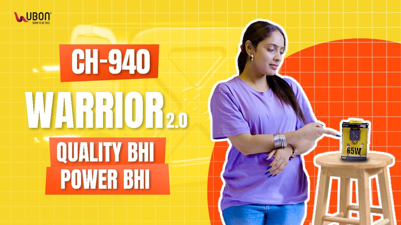 Introducing the UBON CH-940 Warrior 2.0, a 65W dual-port charger.