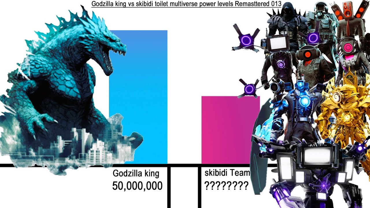 Godzilla king vs skibidi toilet multiverse power levels Remastered 013