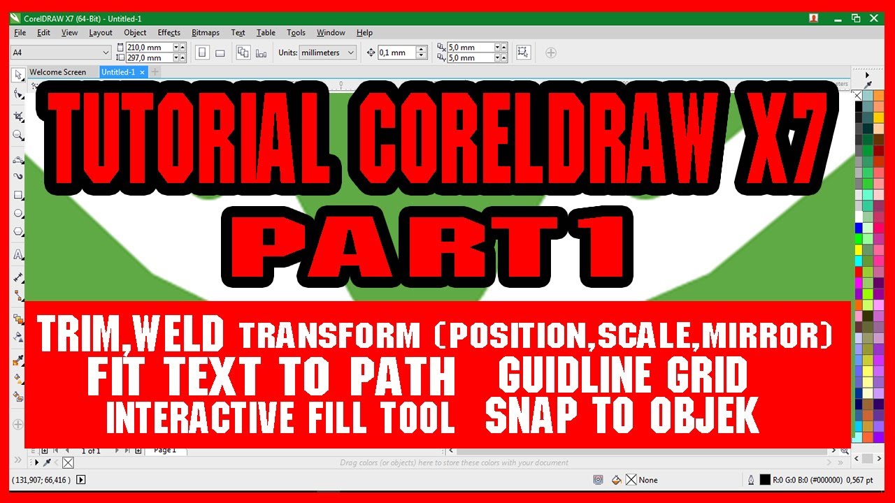 KUNCI PAS  | TEXT TOOL | POWERCLIP | FILLET SCALLOP | CORELDRAW X7