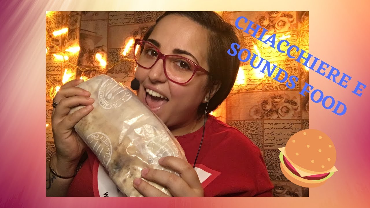 VIDEO CHIACCHIERE E SOUNDS FOOD CON TANTI TINGLES💆🏻‍♀️🍩🍔 (sounds food e whispering)